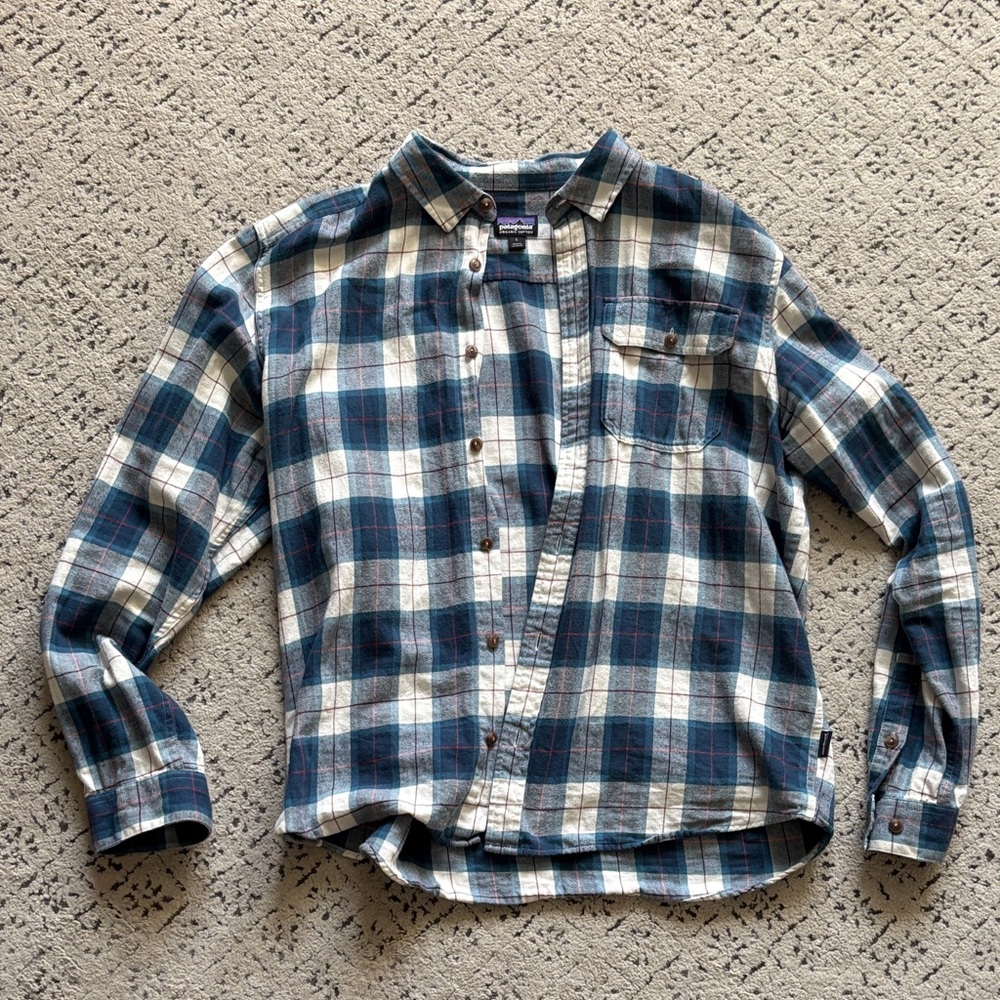 Men's Blue Plaid Flannel Organic Cotton